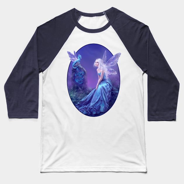 Luminescent Fairy & Dragon Art Baseball T-Shirt by silverstars